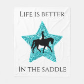 Couverture Polaire Équitation La vie est meilleure dans la selle (Devant)