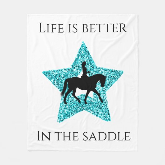 Couverture Polaire Équitation La vie est meilleure dans la selle (Devant)