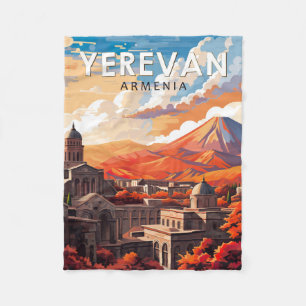 Couverture Polaire Erevan Arménie Travel Art Vintage