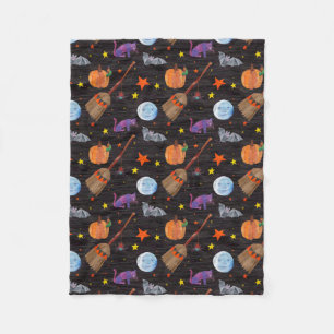 Couverture Polaire Eric Carle   Caterpillar Black Halloween Motif