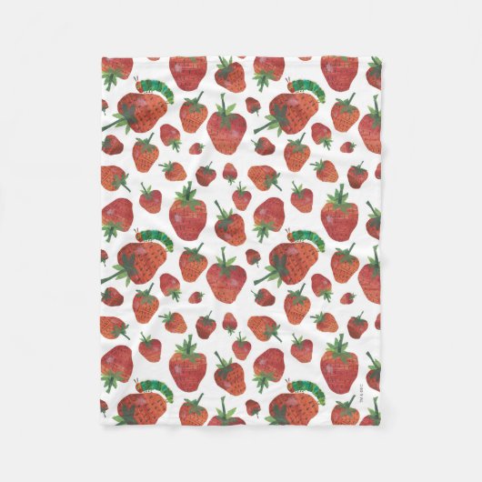 Couverture Polaire Eric Carle | Caterpillar et Motif fraise (Devant)