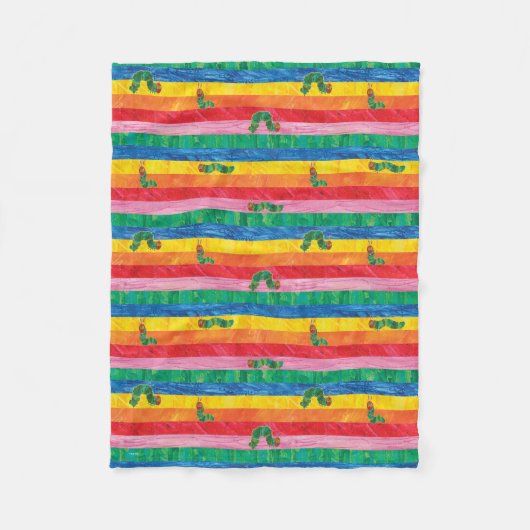 Couverture Polaire Eric Carle | Caterpillar Rainbow Stripe Motif (Devant)