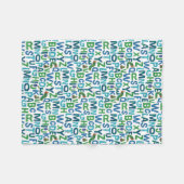 Couverture Polaire Eric Carle | Motif Alphabet bleu et vert (Devant (Horizontal))