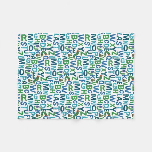 Couverture Polaire Eric Carle | Motif Alphabet bleu et vert (Devant (Horizontal))