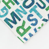 Couverture Polaire Eric Carle | Motif Alphabet bleu et vert (Coin)