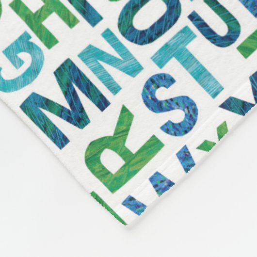 Couverture Polaire Eric Carle | Motif Alphabet bleu et vert (Coin)