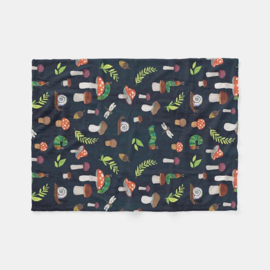 Couverture Polaire Eric Carle | Motif Bugs et Champignons (Devant (Horizontal))