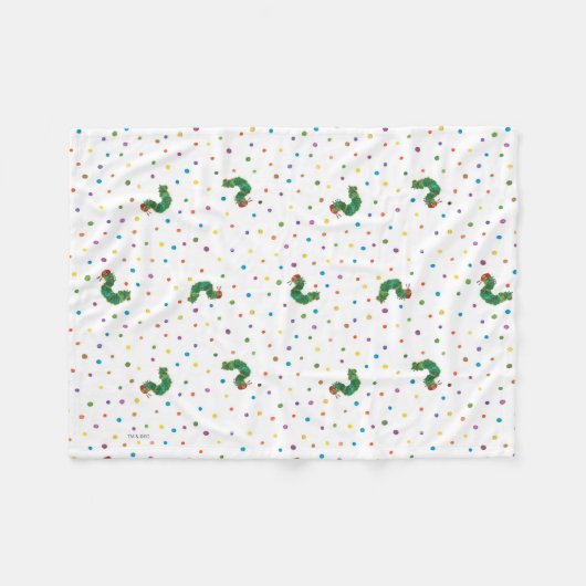 Couverture Polaire Eric Carle | Motif de chenille et de points (Devant (Horizontal))