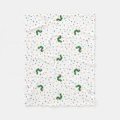Couverture Polaire Eric Carle | Motif de chenille et de points (Devant)