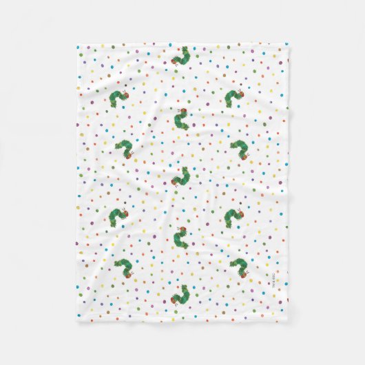 Couverture Polaire Eric Carle | Motif de chenille et de points (Devant)