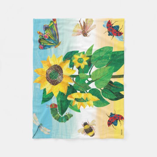 Couverture Polaire Eric Carle | Scène de fleurs du jardin (Devant)