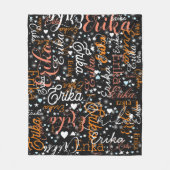 Couverture Polaire Erika Nom personnalisé, Coeurs mignons Starred Noi (Devant)