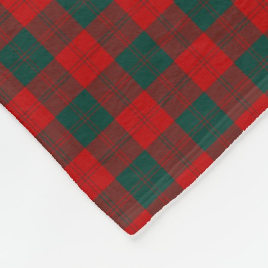 Couverture Polaire Erskine Clan Rouge et Tartan vert (Coin)