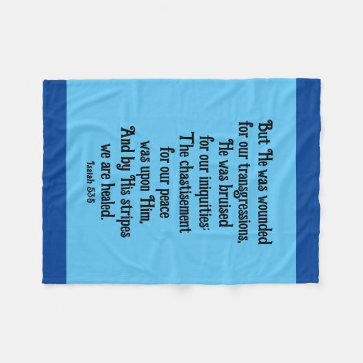 Couverture Polaire Esaïe 53:5 Écriture de guérison (Devant (Horizontal))