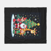 Couverture Polaire Escadron de Noël Père Noël Giraffe Elf Dabbing Cor (Devant (Horizontal))