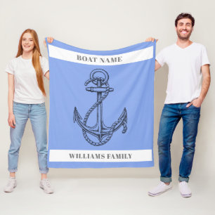 Couverture Polaire "Escape nautique" Ancre de nom de bateau personnal