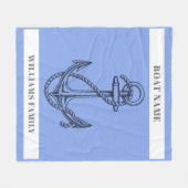 Couverture Polaire "Escape nautique" Ancre de nom de bateau personnal (Devant (Horizontal))
