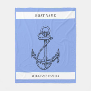 Couverture Polaire "Escape nautique" Ancre de nom de bateau personnal