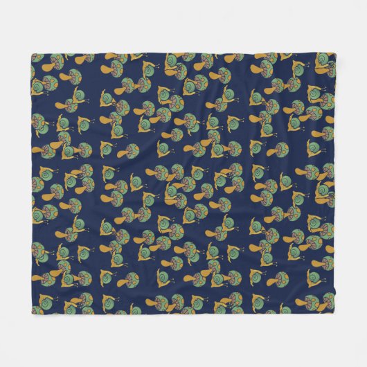 Couverture Polaire Escargots et champignons Rétro Motif de champignon (Devant (Horizontal))