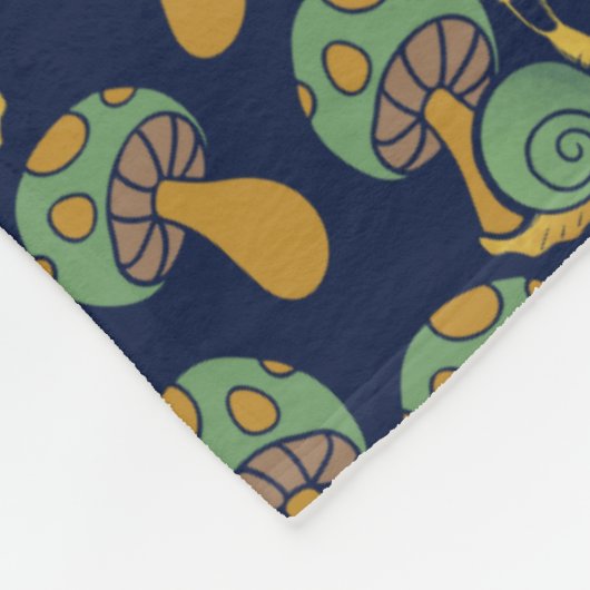 Couverture Polaire Escargots et champignons Rétro Motif de champignon (Coin)