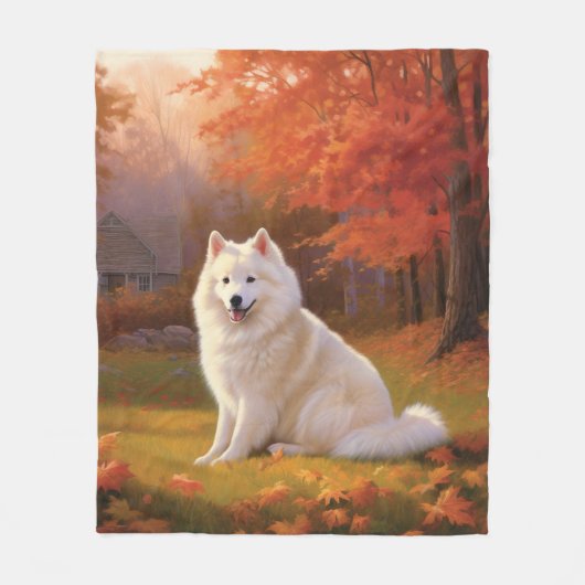 Couverture Polaire Eskimo américain en automne Leaves automne inspiré (Devant)