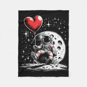 Couverture Polaire Espace Astronaute Cœur Bylloon Saint-Valentin Vale