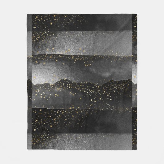 Couverture Polaire Espace étoile cosmique noir gris (Devant)