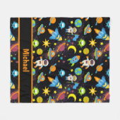 Couverture Polaire Espace extra-atmosphérique coloré noir (Devant (Horizontal))