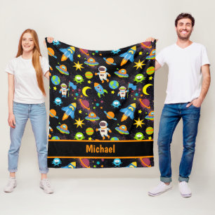 Couverture Polaire Espace noir extérieur coloré