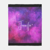 Couverture Polaire Espace rose & violet & Étoiles Faux Galaxy (Devant)