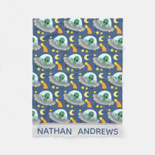 Couverture Polaire Espaces spatiaux Aliens et étoiles personnalisées (Devant)