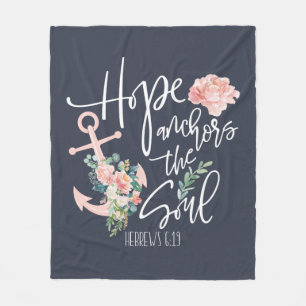 Couverture Polaire Espoir Ancre L'Âme Floral Religieux