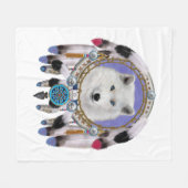 Couverture Polaire Esprit de loup indien natif (Devant (Horizontal))