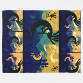 Couverture Polaire Esprit du désert de Kokopelli Paysage Grand (Devant (Horizontal))