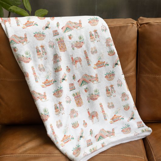 Couverture Polaire Esprit Inca | Pérou Illustré Mignon 