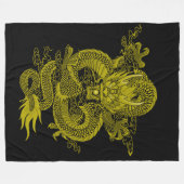 Couverture Polaire Esprit samouraï d'or de dragon (Devant (Horizontal))