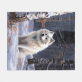 Couverture Polaire Esquimau Américain Laisser Neige Noël (Devant (Horizontal))