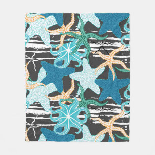 Couverture Polaire Estarfish Vintage : Arrière - plan à rayures foncé