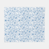 Couverture Polaire Esthétique florale bleue et blanche (Devant (Horizontal))
