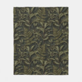 Couverture Polaire Esthétique verdoyante - Fermes foncées & Feuille (Devant)