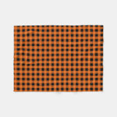Couverture Polaire Et noir motif vérifié par guingan orange (Devant (Horizontal))