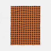 Couverture Polaire Et noir motif vérifié par guingan orange (Devant)