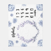 Couverture Polaire Étape importante florale violette de bébé (Devant)