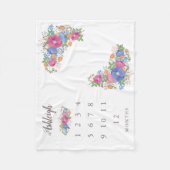 Couverture Polaire Étape importante mensuelle de bébé blanc rose de (Devant)