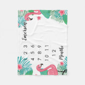 Couverture Polaire Étape importante mensuelle de bébé rose de (Devant)