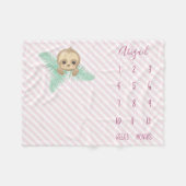 Couverture Polaire Étape importante rose mignonne de bébé de paresse (Devant (Horizontal))