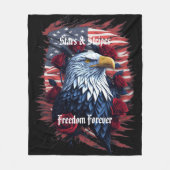 Couverture Polaire États-Unis Étoiles et bandes Drapeau Aigle et Rose (Devant)