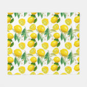 Couverture Polaire Été, agrumes, style méditerranéen floral, citron  (Devant (Horizontal))