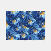 Couverture Polaire Été Bleu, Blanche Fleece Florale Rose Bleue (Devant (Horizontal))