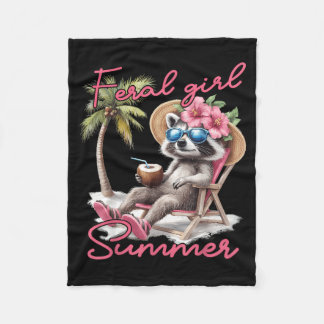 Couverture Polaire Été de fille sauvage Raton laveur Mème drôle Femme